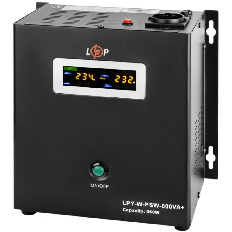 ДБЖ Logicpower LPY-W-PSW-800VA+(560Вт) 5A/15A з правильною синусоїдою 12В, без АКБ