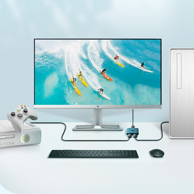 Сплітер HP HDMI 1.4 UHD 4K/30Hz 3D, HDCP,1080P 1*2 Блакитний