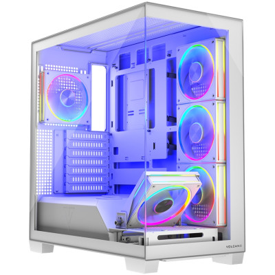 Корпус Modecom VOLCANO STELLAR ARGB MIDI 5x120mm fans WHITE без БЖ ATX