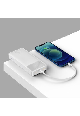 УМБ Baseus Bipow Digital Display 20000mAh 20W QC3.0/PD3.0 2xUSB+Type C Біла