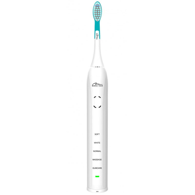 Зубна щітка електрична Media-Tech SONIC WAVECLEAN PRO для дорослих/5режимів/таймер/2дод.насадки/біла