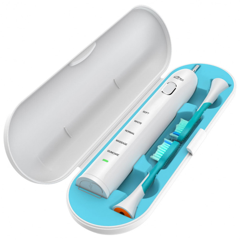Зубна щітка електрична Media-Tech SONIC WAVECLEAN PRO для дорослих/5режимів/таймер/2дод.насадки/біла