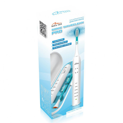 Зубна щітка електрична Media-Tech SONIC WAVECLEAN PRO для дорослих/5режимів/таймер/2дод.насадки/біла