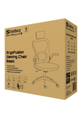 Крісло ігрове Sandberg ErgoFusion Gaming Chair Basic, чорне