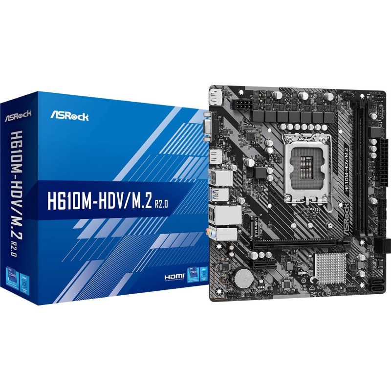 ASRock H610M-HDV/M.2 R2.0 (1700/H610, 2*DDR4, 1xPCIex16, HDMI/DVI/VGA, 4xSATA, M.2, GLan, 7.1ch,mATX