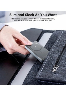 УМБ Choetech Magnetic Wireless 10000mAh 20W PD Qi-15W USB-C In/Out, Ultra-thin Black