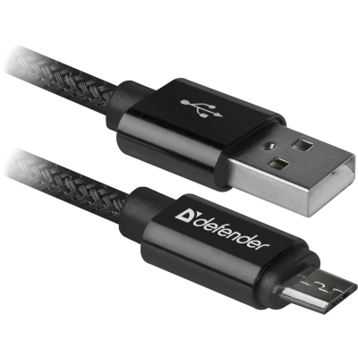 Кабель USB AM-micro BM, 1.0 м, чорний, 08-03T PRO Defender Кабель USB AM-micro BM, 1.0 м, чорний, 08-03T PRO Defender