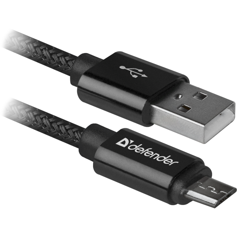 Кабель USB 2.0 AM-micro BM, 1.0 м, чорний, 08-03T PRO Defender