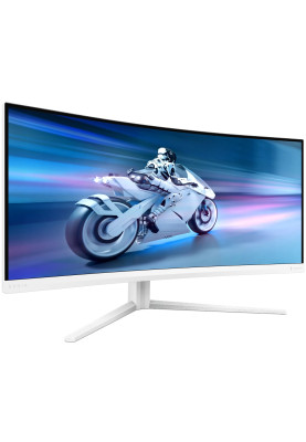 TFT 34" Philips 34M2C5501A, Fast VA, WQHD, вигн., 180Hz, 0,3ms, 2xHDMI, DP, USB-hub, HAS,кол., білий