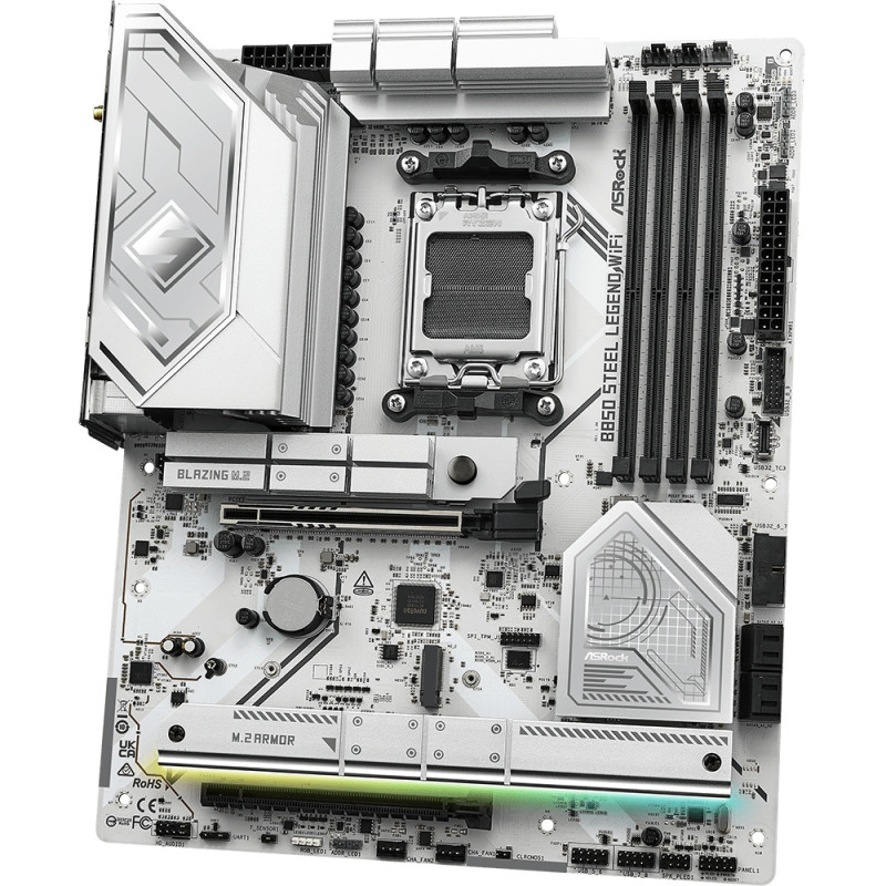 ASRock B850 Steel Legend WiFi (AM5/B850, 4*DDR5, 2xPCIex16, HDMI, 4xSATA,4xM.2, 2.5GLan, ATX)