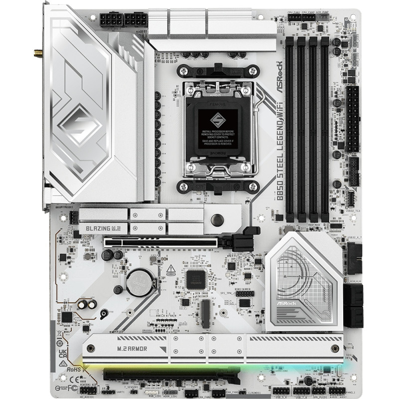 ASRock B850 Steel Legend WiFi (AM5/B850, 4*DDR5, 2xPCIex16, HDMI, 4xSATA,4xM.2, 2.5GLan, ATX)