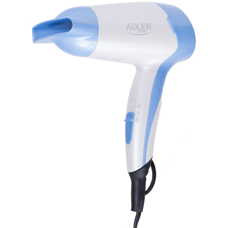 Фен Adler AD 2222 white 1200Вт/ 2 швидкості/ насадки - 1 шт./ складна ручка