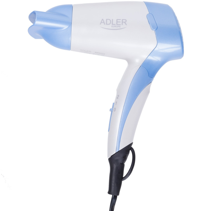 Фен Adler AD 2222 white 1200Вт/ 2 швидкості/ насадки - 1 шт./ складна ручка