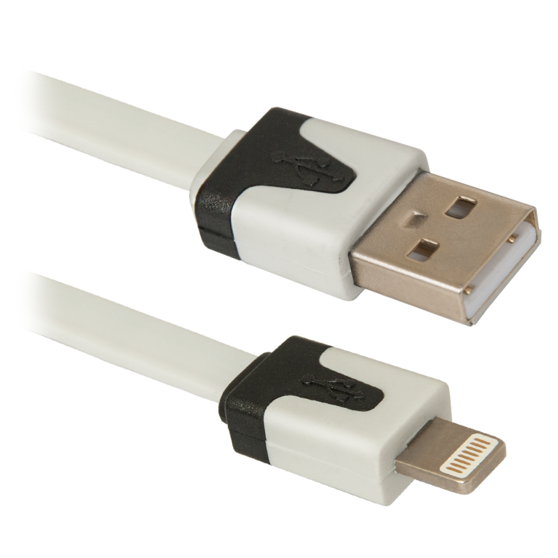 Кабель для iPhone Lightning, 1.0м, Defender, чорний, ACH01-03T