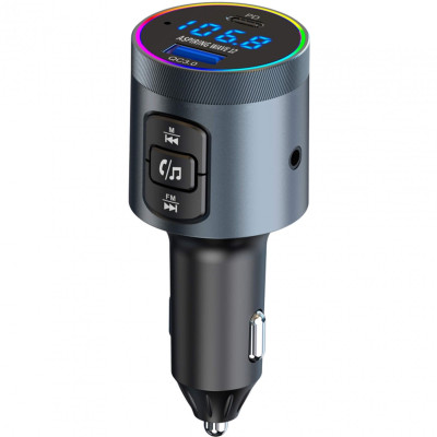 автомобільний FM-трансміттер Aspiring Wave 12 48W PD LED/Bluetooth/microSD/QC3.0,USB-C 30W автомобільний FM-трансміттер Aspiring Wave 12 48W PD LED/Bluetooth/microSD/QC3.0,USB-C 30W