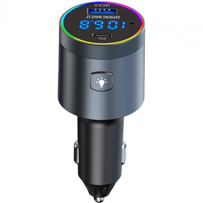 автомобільний FM-трансміттер Aspiring Wave 12 48W PD LED/Bluetooth/microSD/QC3.0,USB-C 30W автомобільний FM-трансміттер Aspiring Wave 12 48W PD LED/Bluetooth/microSD/QC3.0,USB-C 30W