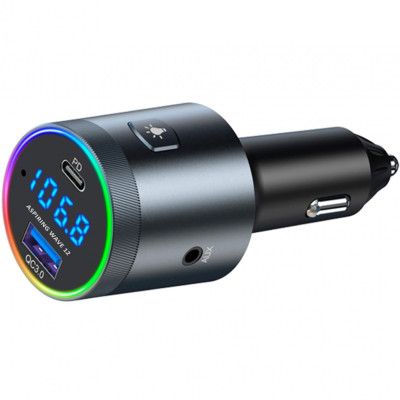 автомобільний FM-трансміттер Aspiring Wave 12 48W PD LED/Bluetooth/microSD/QC3.0,USB-C 30W автомобільний FM-трансміттер Aspiring Wave 12 48W PD LED/Bluetooth/microSD/QC3.0,USB-C 30W