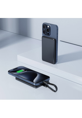 УМБ Acefast Magnetic Wireless 5000mAh 18W PD,QC 3.0,7,5 Вт, ultra thin, QI M8 Black