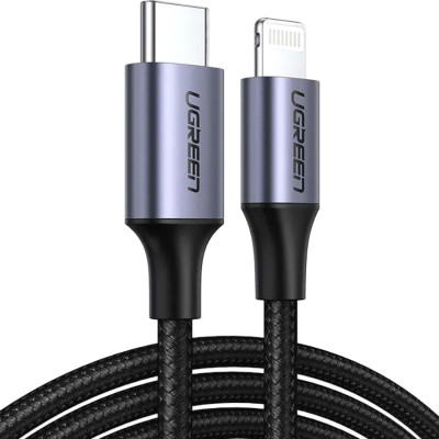 Кабель USB 2.0 Type-C M-Lightning M, 1 м, (20V/3A), (60W) Чорний, US304 UGREEN