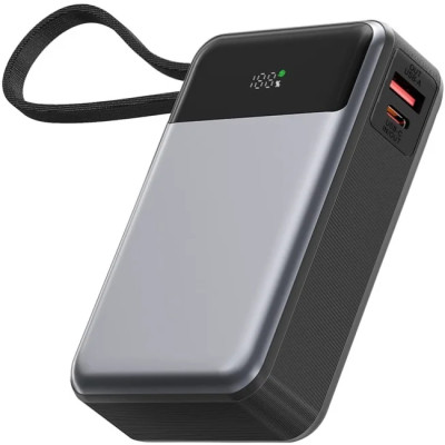 УМБ Acefast 20000mAh 65W PD,QC3.0 USB-A+USB-C In/Out,build-in cable M21 Black-Gray