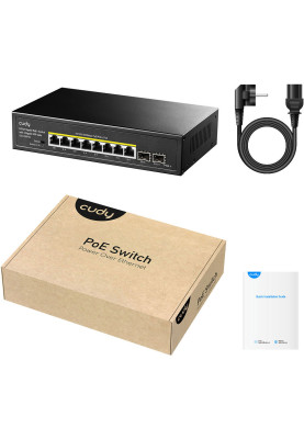 Комутатор Cudy GS1008PS2, 8-Port Gigabit PoE+ Switch with 2 Gigabit SFP slot 120W