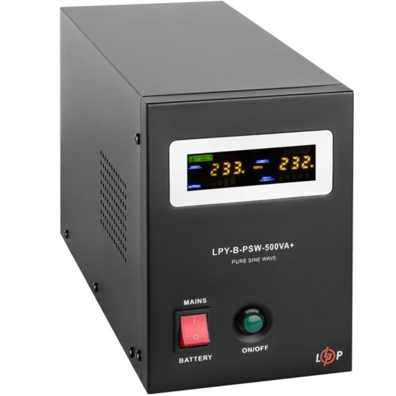 ДБЖ Logicpower LPY-B-PSW-500VA+(350Вт) 5A/10A з правильною синусоїдою 12ВВ, без АКБ