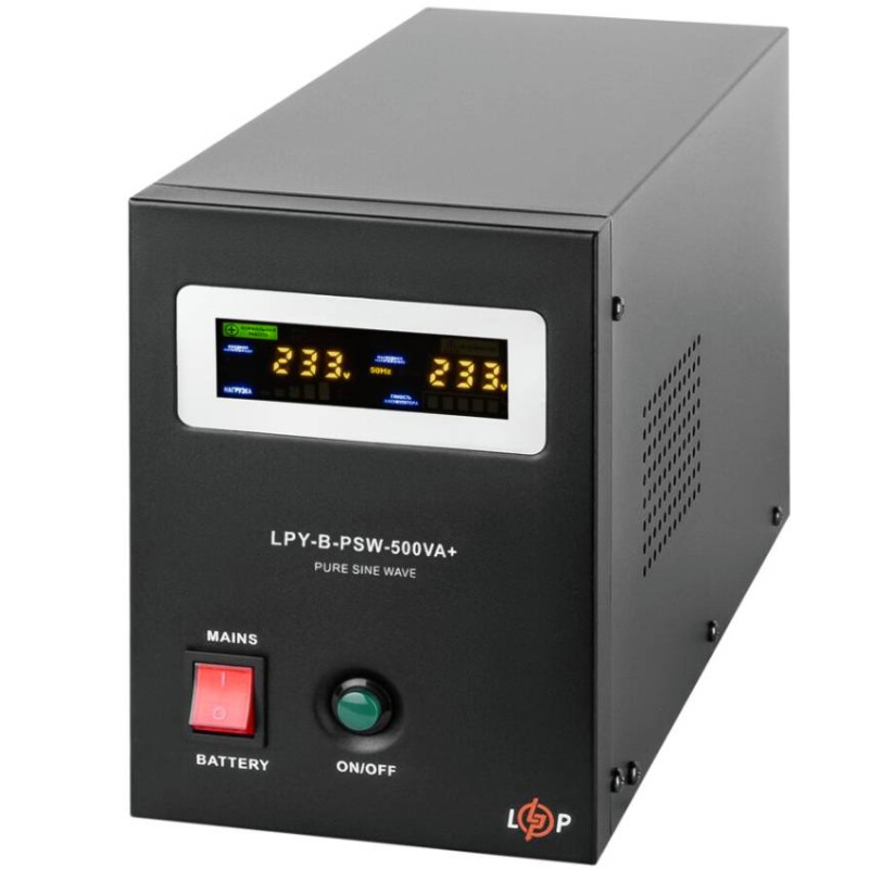 ДБЖ Logicpower LPY-B-PSW-500VA+(350Вт) 5A/10A з правильною синусоїдою 12ВВ, без АКБ