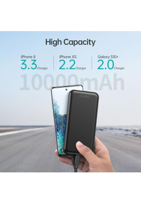 УМБ Choetech 10000mAh, 18W PD QC3.0, USB-C In/out, USB-A Li-pol чорна