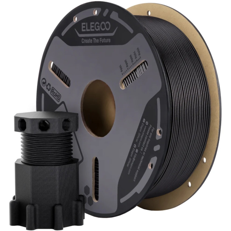 Пластик (Filament) ELEGOO PETG-CF 1кг, 1.75мм, з вуглецевим волокном, чорний