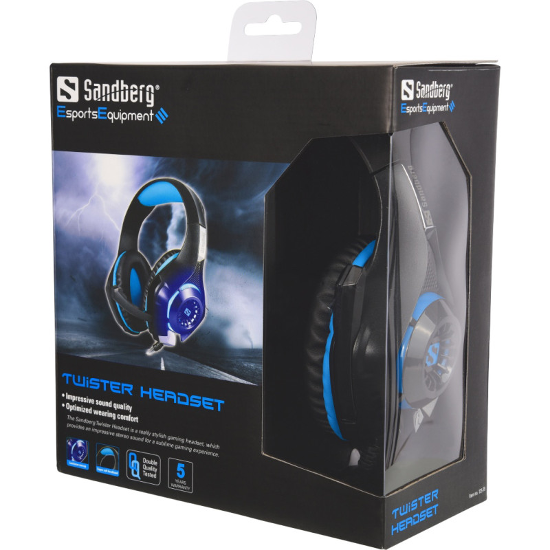 Ігрова гарнітура Sandberg Twister Headset Led Black