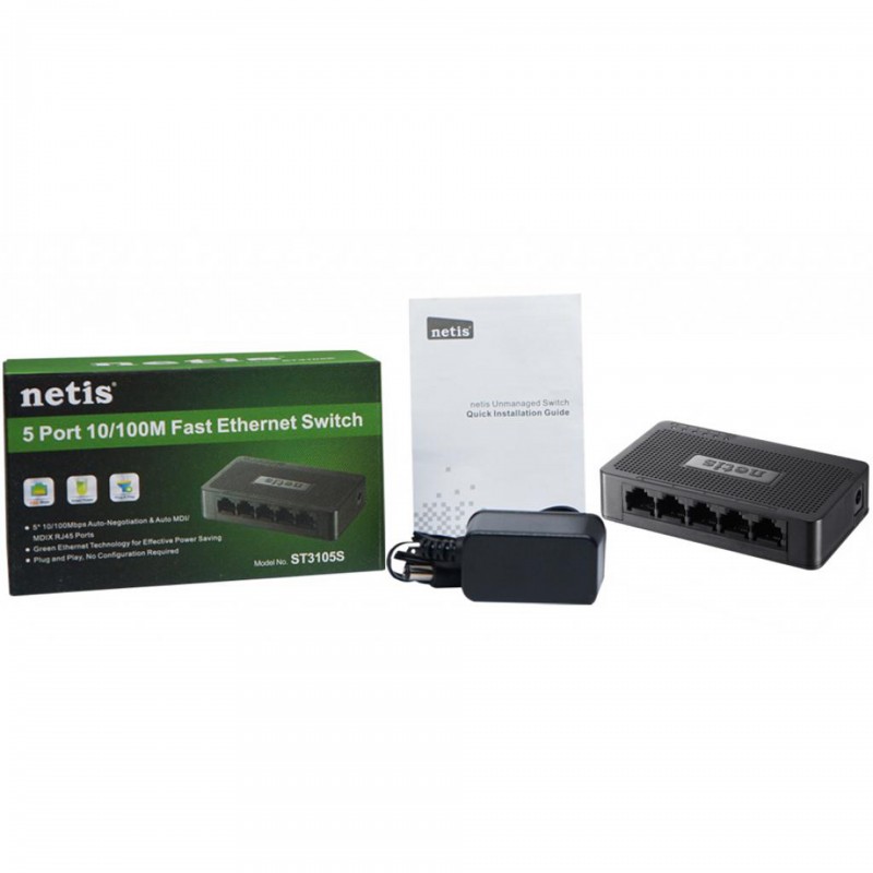 Комутатор Netis ST3105S, 5х10/100Mbps Fast Ethernet
