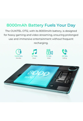 Планшет Oukitel OT12 11" HD+ /4GB/256GB/ T606 / 8000mAh / 13+5Мп / Dual SIM / LTE Grey