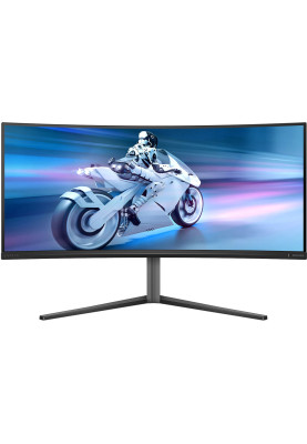 TFT 34" Philips 34M2C6500, QD-OLED, 175hz, вигн, WQHD, 2xHDMI, DP, USB-hub, HAS, cинювато-сірий