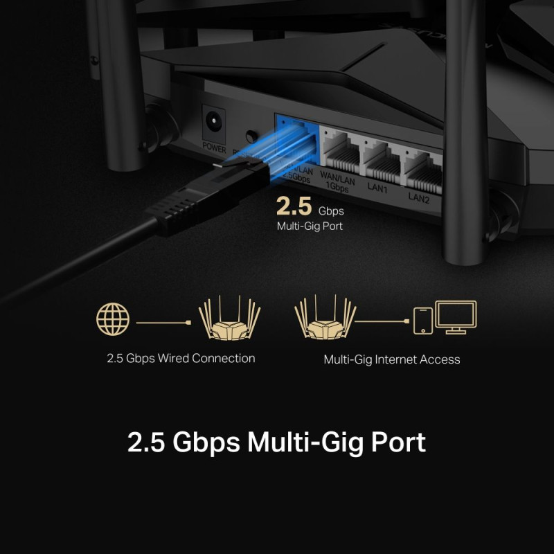 Маршрутизатор Mercusys MR90X, AX6000 1x2.5GE WAN/LAN 1xGE WAN\LAN 2xGE LAN MU-MIMO OFDMA