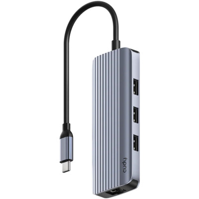 Хаб USB-С 6-в-1,1хHDMI 4K, 1хUSB-C, 1хUSB-A 3.0 5 Гбіт/с, 2 х передачі даних USB-A 2.0, Cudy