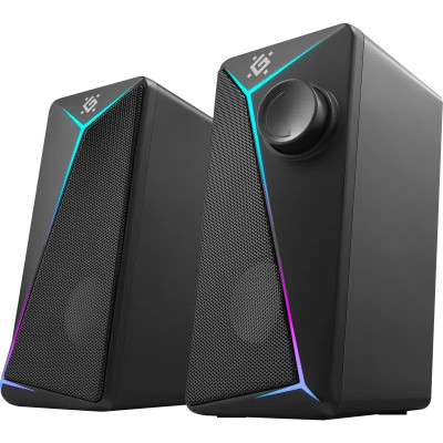 Акустична система 2.0 Defender J5, 6Вт, підсвітка, USB, чорна