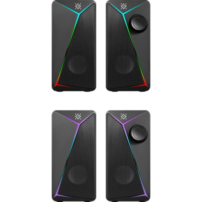 Акустична система 2.0 Defender J5, 6Вт, підсвітка, USB, чорна