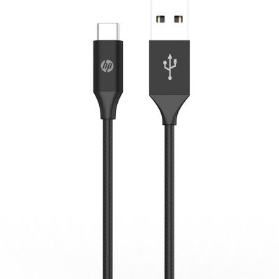 Кабель USB AM-Type-C M, 1.0м, чорний, оплетення, DHC-TC102 HP