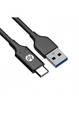 Кабель USB AM-Type-C M, 1.0м, чорний, оплетення, DHC-TC102 HP