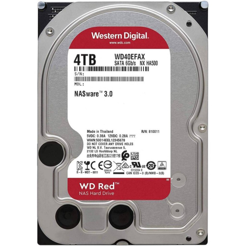 HDD 4000Gb, 5400rpm, WD RED, 256M, SATA 6Gb/s (WD40EFAX)