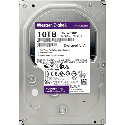 HDD 10TB, WD Purple Pro, 7200rpm, 512MB, 3.5" SATA III (WD102PURP)