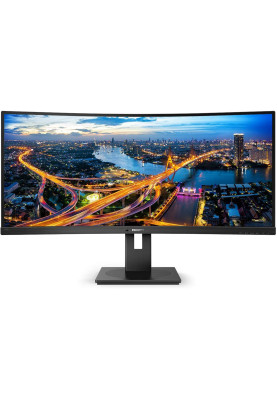 TFT 34" Philips 346B1C, VA, 3440 x 1440, USB-C, HDMI, DP, RJ45, колонки, чорний