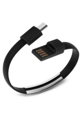 Кабель браслет micro USB 2.0, чорний RTL