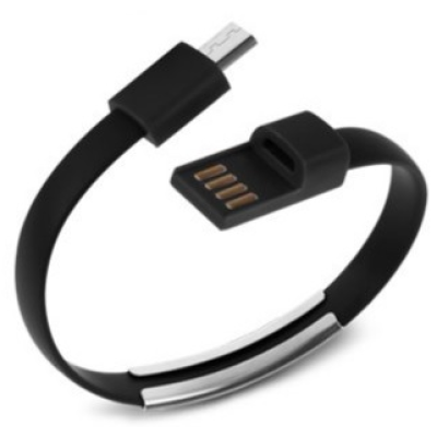 Кабель браслет micro USB 2.0, чорний RTL