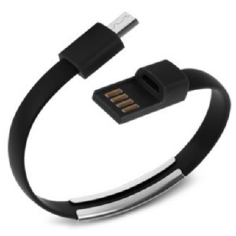 Кабель браслет micro USB 2.0, чорний RTL