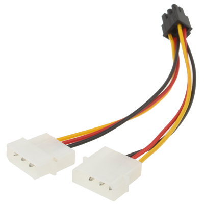 Кабель живлення для відеокарти 6-pin to 2x4-pin F Molex Кабель живлення для відеокарти 6-pin to 2x4-pin F Molex
