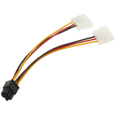 Кабель живлення для відеокарти 6-pin to 2x4-pin F Molex Кабель живлення для відеокарти 6-pin to 2x4-pin F Molex