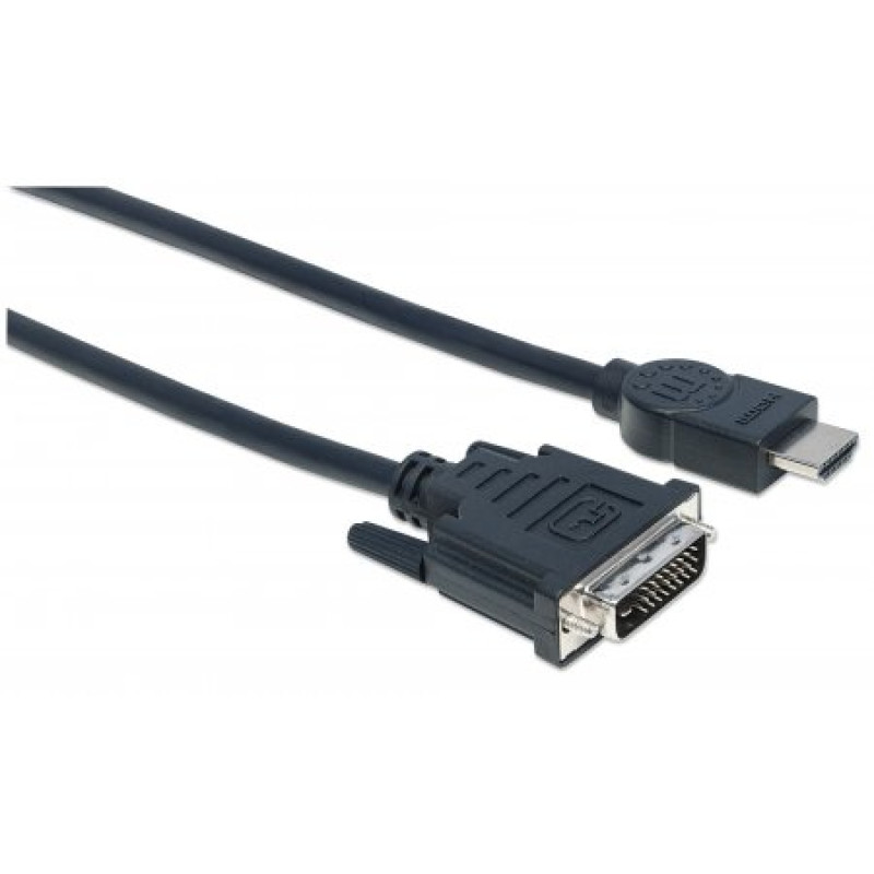 Кабель HDMI M - DVI 24M, 5.0 м, Manhattan