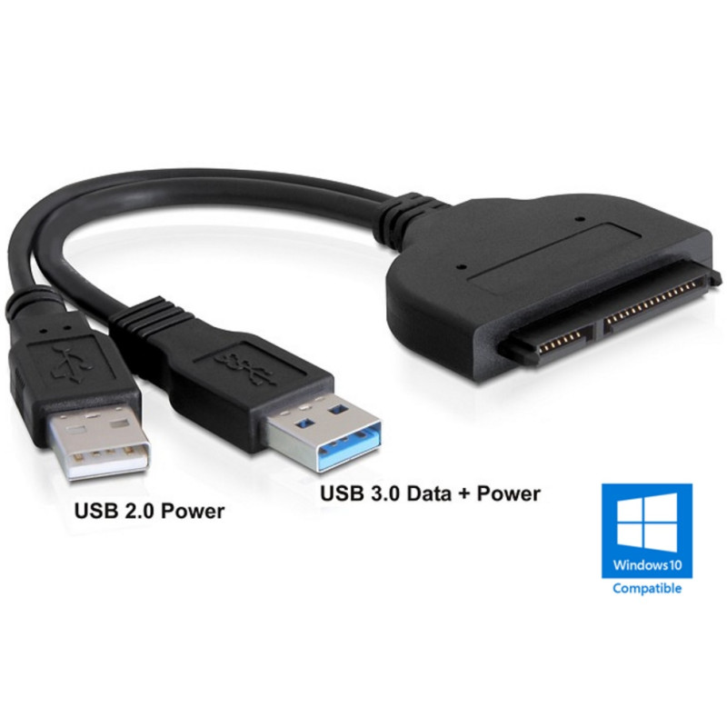 Перехідник USB 3.0 Type-A --> SATA III 2.5" 7+15pin OEM