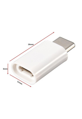 Перехідник USB3.1 Type-C --> Micro USB (OTG) білий